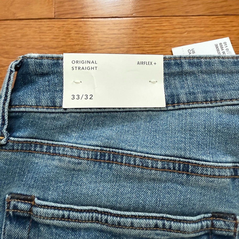 American Eagle Outfitters Men's Slim Straight Jeans - Light Blue Wash - Picture 3 of 4